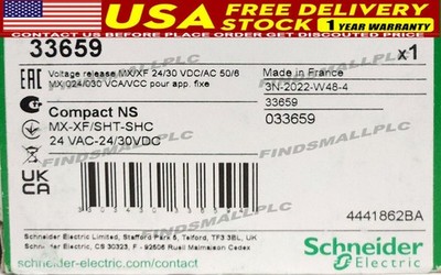 SCHNEIDER ELECTRIC 33659 Compact NS 24 VAC 24-30 VDC Undervoltage Release MX-XF