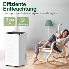Luftentfeuchter 12L,automatische Entfeuchtung 24H Timer Raumentfeuchter NEW