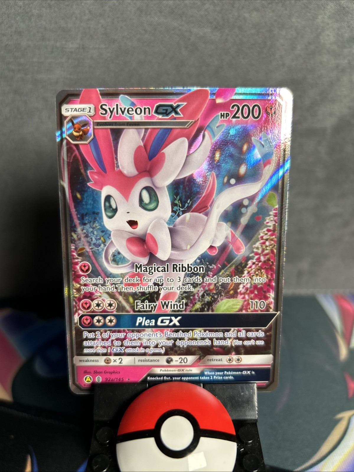 Sylveon GX 92a/145 Alternate Art Holo Rare Sun & Moon Guardians Rising