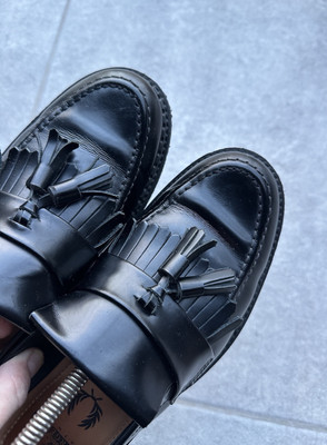 DDP Fred Perry X George Cox Women's Black Tassel Loafer size US-6