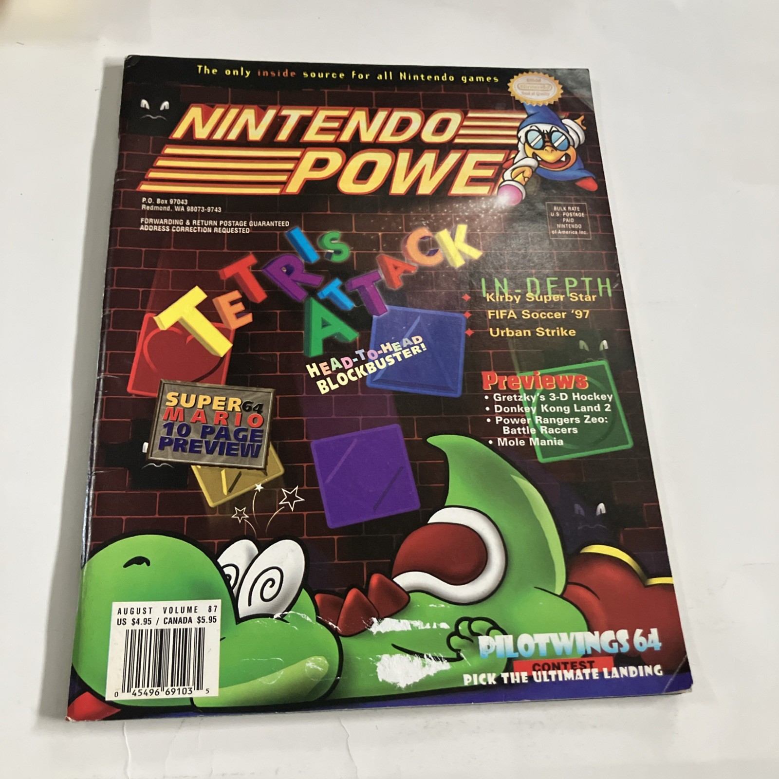 Nintendo Power  #87 Magazine Tetris Attack Kirby Super Star, Pilot wings 6 VG