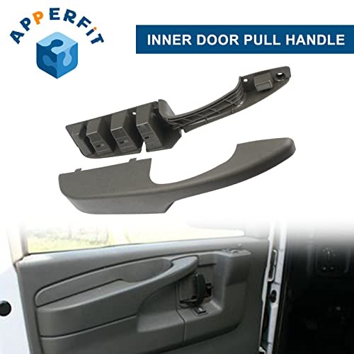  Interior Door Pull Handle (Pair) Compatible with 2003-2018 Chevy Gray/Pewter