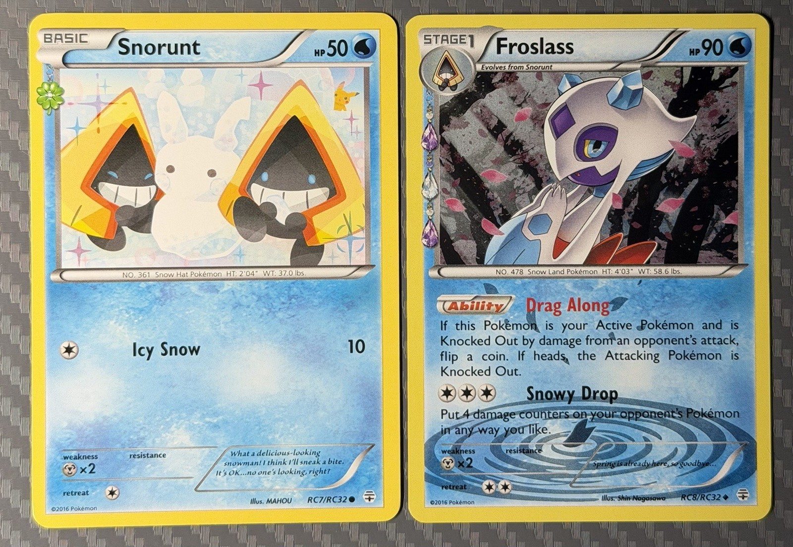 Pokémon Generations Radiant Collection Snorunt RC7/RC32 Frolass RC8/RC32 Holo