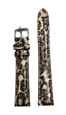 MICHELE 16MM BROWN,BLACK CHEETAH GENUINE LEATHER WATCH STRAP BAND MS16AA350211