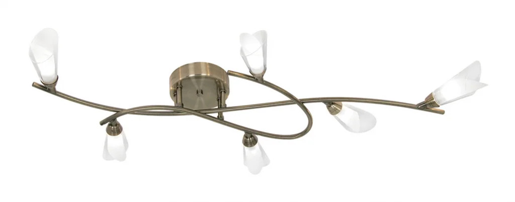 Ceiling Light Brass Sare 6 Antique Oaks Lighting 5012/6 AB