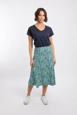Weird Fish Romaro Printed Jersey Midi Skirt
