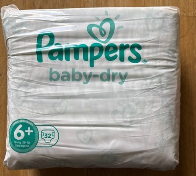 Vintage Pampers Baby Dry 6 + Plus, 31 Windeln/ Diapers Open Bag