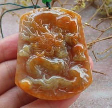 Video Certified Red Burma 100% Natural A Jade jadeite Pendant Dragon 966806