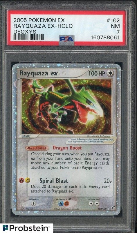 2005 Pokemon Ex Deoxys #102 Rayquaza Ex Holo PSA 7 NM