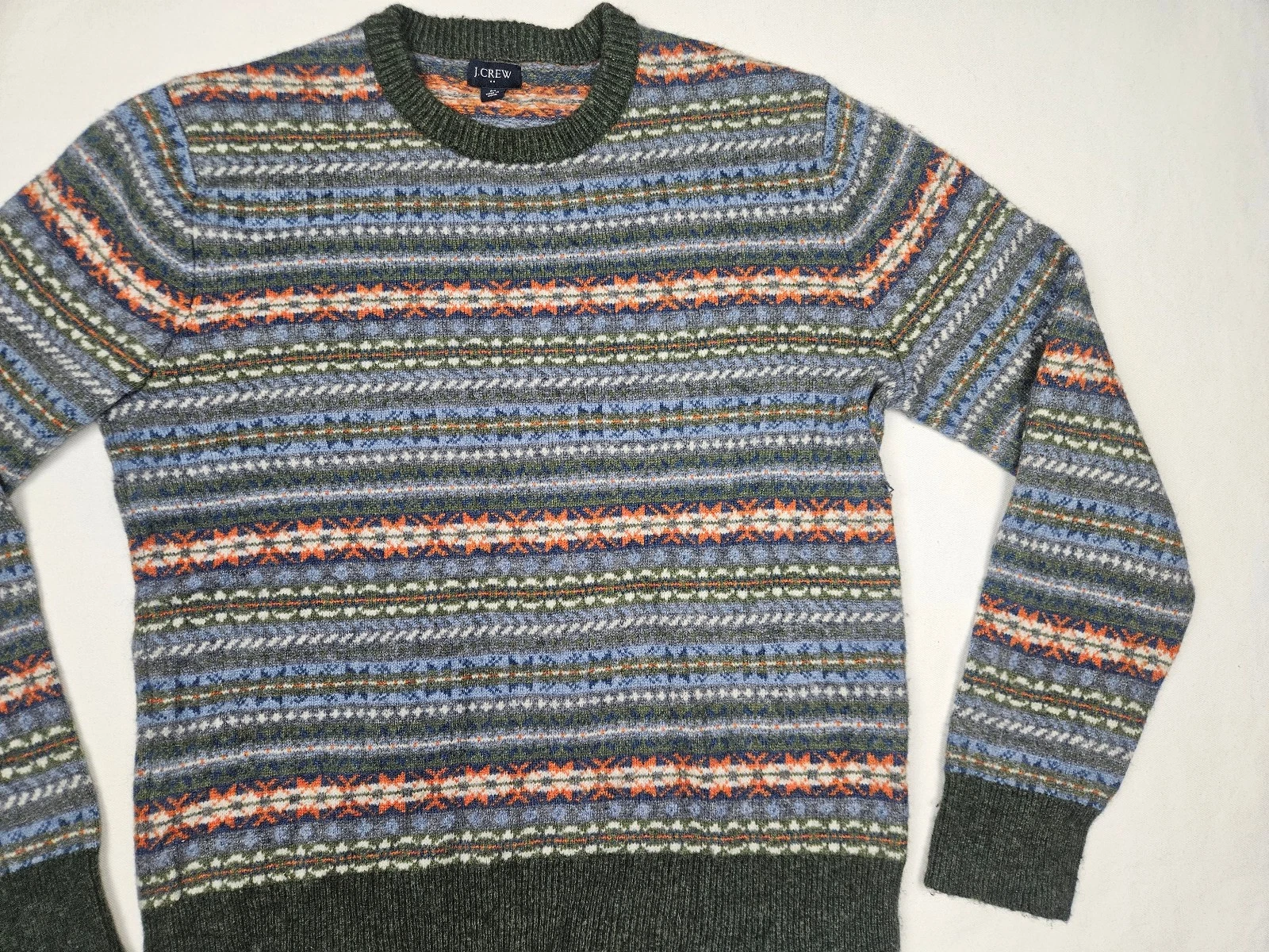 J Crew Sweater Mens Medium Wool Blend Geometric Classic Preppy