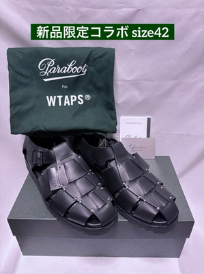 Paraboot Wtaps Pacific Black Leather Sport Sandals Shoes Size 42