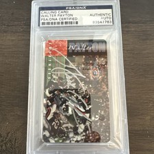 1995 Walter Payton Auto Signed Calling Card PSA/DNA Authenticated Silver Sharpie