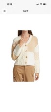 Rails Cream Patchwork Cable Knit Cardigan Jumper  Women’s Size X S
