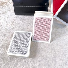 Cartier Playing Cards Balck Leather Case Set Red Black Card 2 Decks SIHH 2008