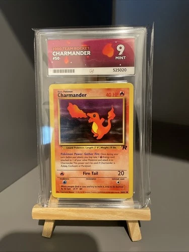 Pokemon Charmander Team Rocket Card 50/82 Ace Mint 9 Graded