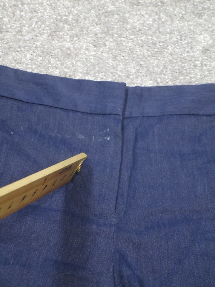 Theory 短裤女式 4 海军蓝亚麻混纺 * — 第 2/4 张图片