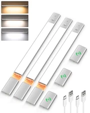 Under Cabinet Lighting, Motion Sensor Closet Lights with 3 Extra Batteries, 7...