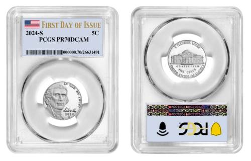 2024 S PROOF Jefferson Nickel Coin PCGS PR-70 First Day 5c Five Cents DCAM - Bild 1 von 1