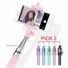 (2PC) Selfie Stick Extendable Handheld Wired 3.5 mm Audio Jack Monopod Holder