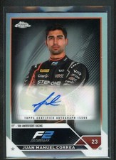 2023 JUAN MANUEL CORREA AUTO TOPPS CHROME F2 VAN AMERSFOORT RACING REFRACTOR