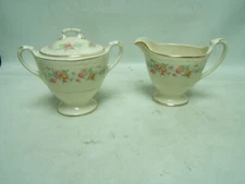 Homer Laughlin Cashmere Creamer and Sugar Bowl with Lid Very Good Condition