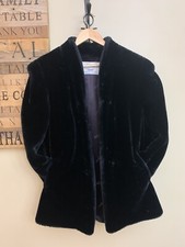 Vintage Intrigue Luxury by Glenoit Size 14 14.5 Black Fur Women Coat Made in USA