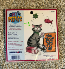 THE DOG DID IT - DIMENSIONS PET PEEVES CROSS STITCH KIT - NEW, CAT, 72704
