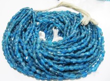 Natural Blue Neon Apatite Oval Faceted Beads size 5x7mm size strand 13" long .