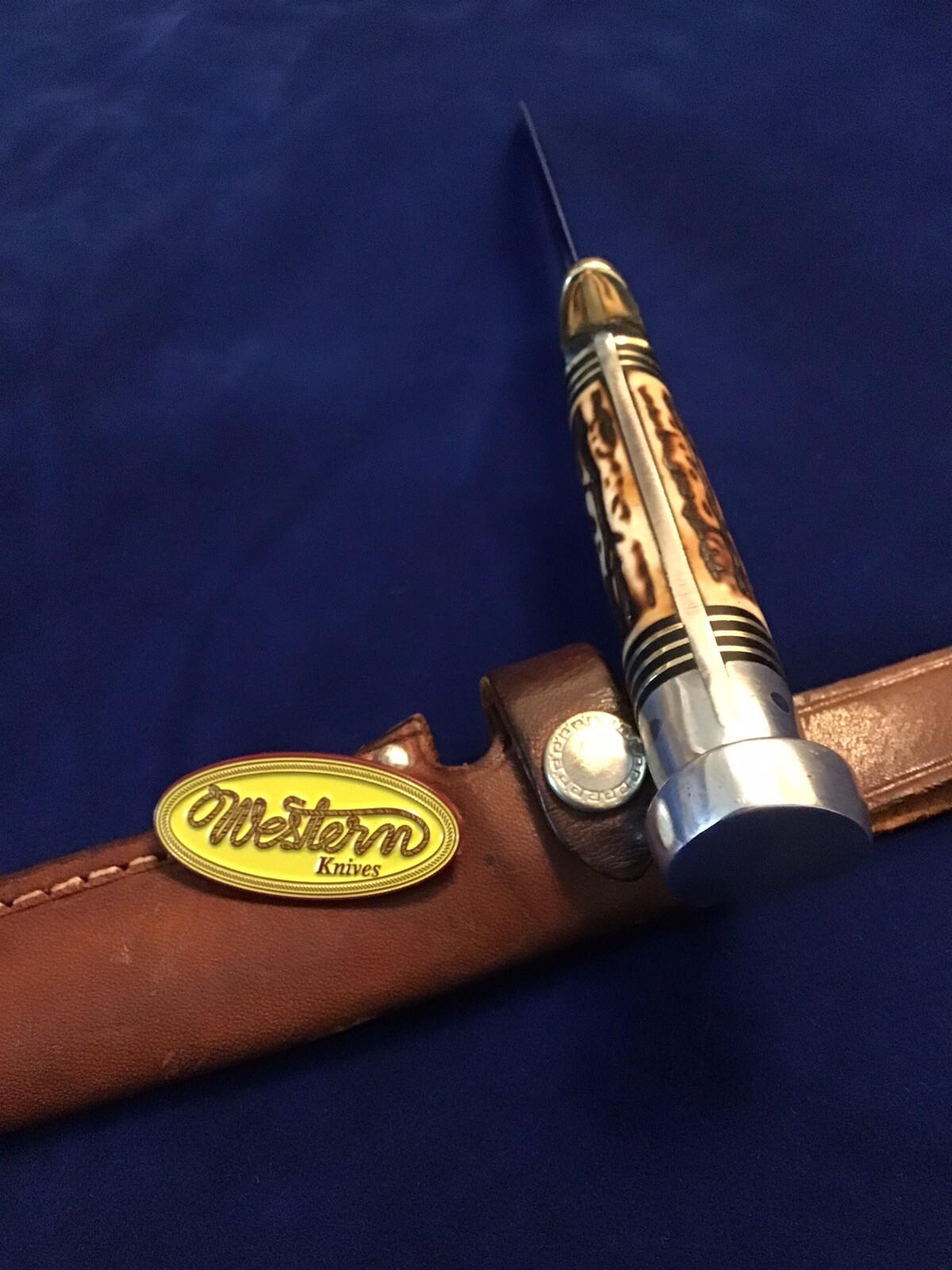 VINTAGE WESTERN SH48A BOULDER CO. USA FIXED BLADE HUNTING KNIFE