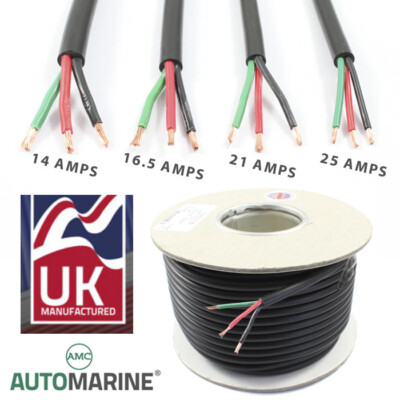 PVC 3-adriges Kabel 12V 24V dünnwandiges Kabel (14A 16,5A 21A 25A) Anhänger LED Leuchten