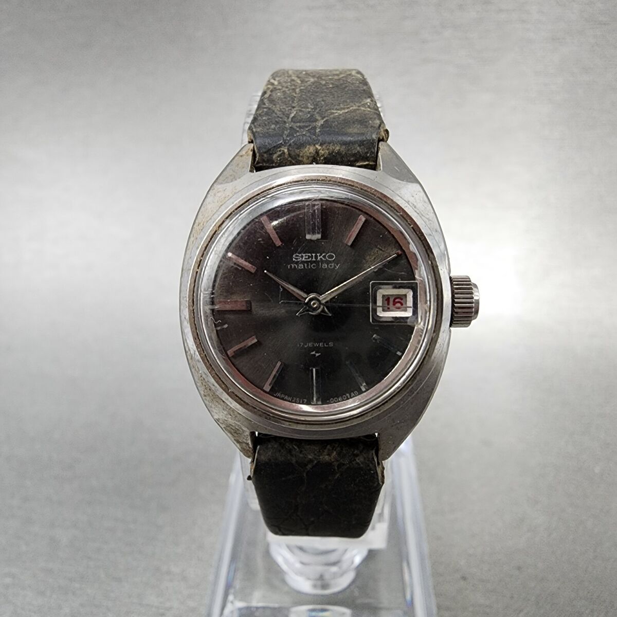 Seiko Matic Lady Watch Women 23mm Black Dial Silver Tone Seiko Matic Lady Watch Women 23mm Black Dial Silver Tone