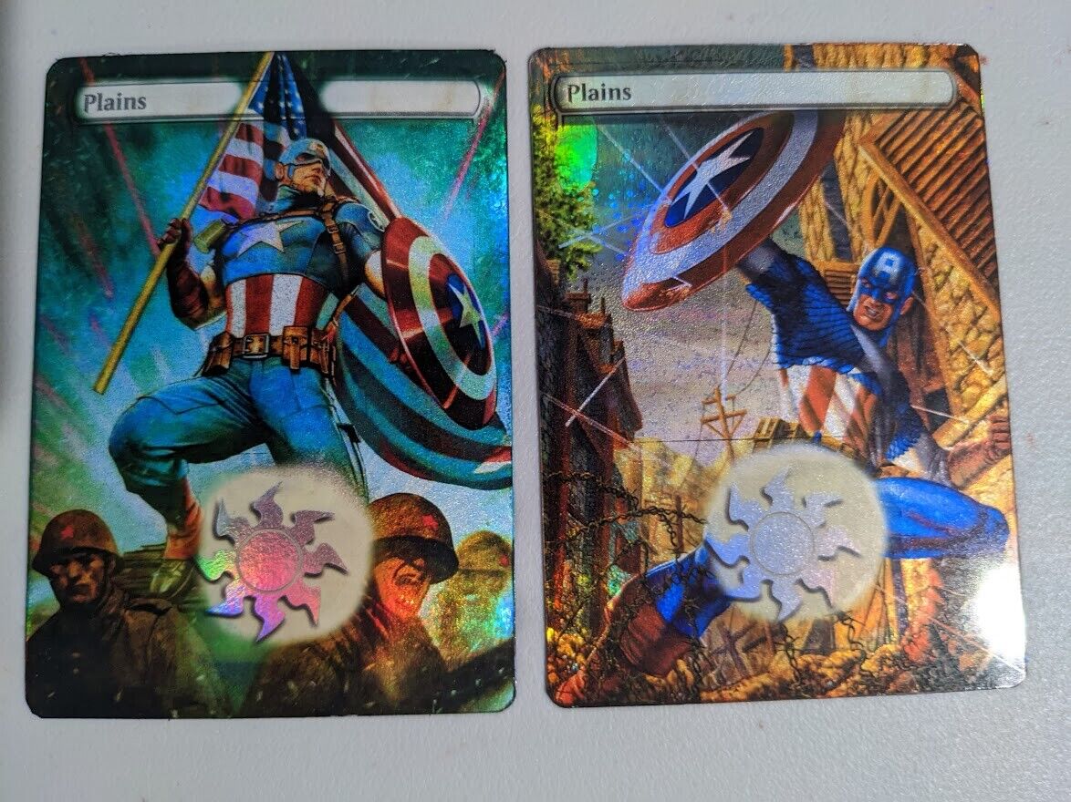 FOIL MTG ALT PLAINS Captain America Avengers Spiderman Venom FOIL MTG ALT PLAINS Captain America Avengers Spiderman Venom