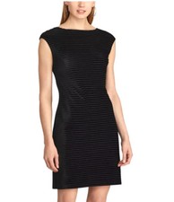 New Chaps Women's Striped Velvet Sleeveless Sheath Dress Black Variety Sizes 