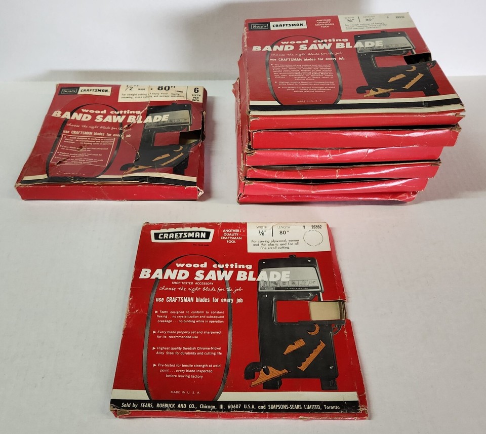 Sears Craftsman Band Saw Blade 80", Mixed lot 1/8, 3/8, 1/2 eBay
