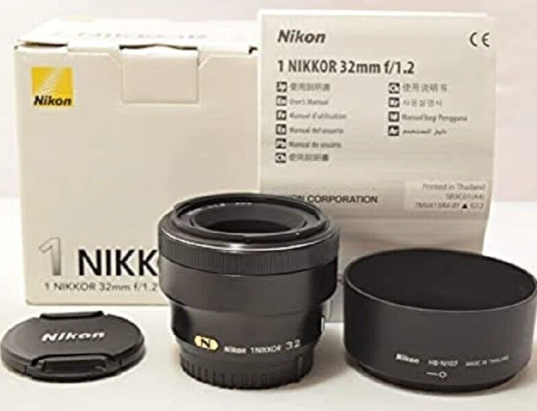 Nikon Single Focus Lens 1 NIKKOR 32mm f/1.2 for Nikon CX Format w/Original Box