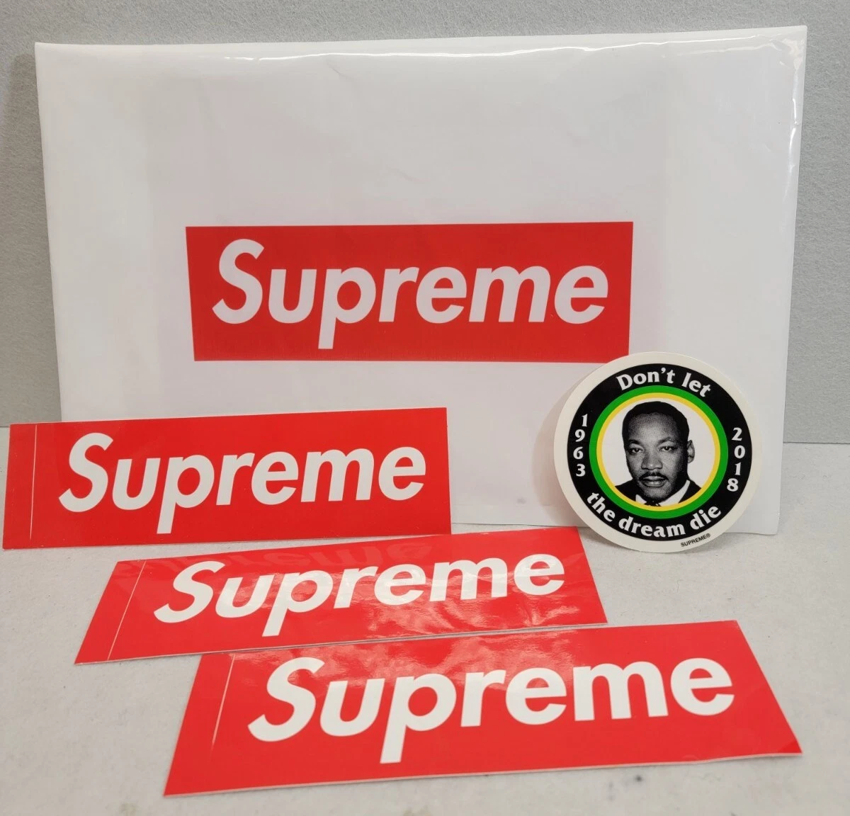 SUPREME Sac à provisions, 3 autocollants Redbox, lot d'autocollants MLK