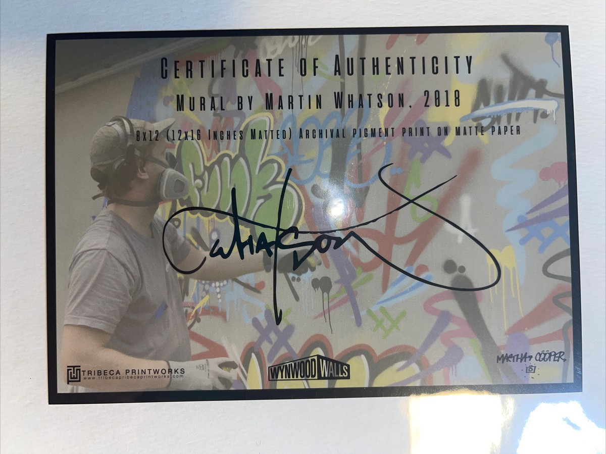 Martin Whatson Behind The Curtain art print w/COA Art Basel matted