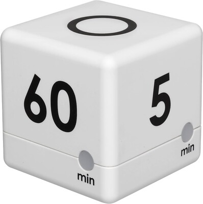 TFA Dostmann Digitaler Cube Timer, Zeitwürfel, Stoppuhr, 6x6x6cm, weiß