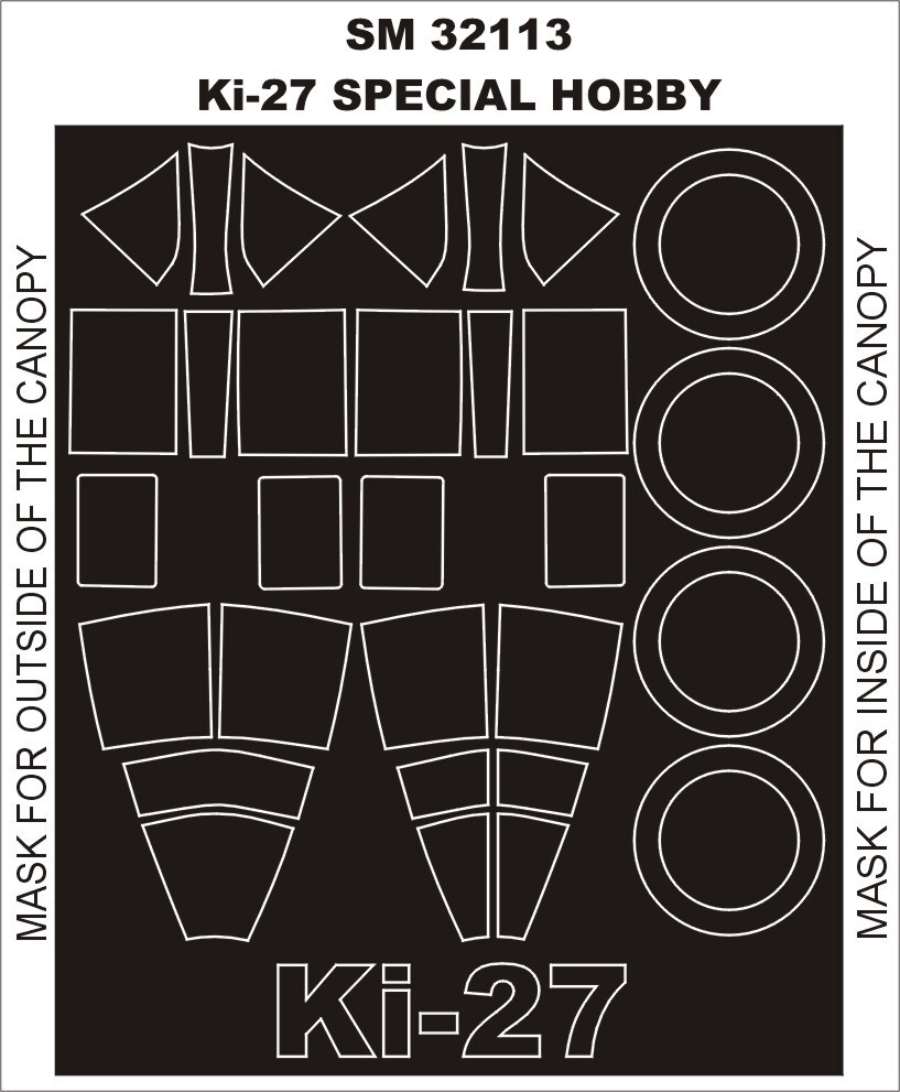 NAKAJIMA Ki-27 NATE CANOPY PAINTING MASK TO SPECIAL HOBBY #SM32113