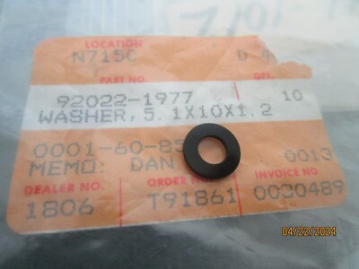 メモ NOS Kawasaki KH KL KZ EN ZL VN ZX Washer 5.1x10x1.2 PN:92022-1977