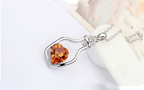 Love Bottle Silver Plated Girl Charm Necklace Gift Women Pendant Fashion Jewelry - Picture 15 of 19