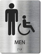 Ada-Mark Modern Restroom Sign for Business - ADA Compliant Braille Bathroom Sign