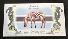 ZEBRA 2010 Topps Allen & Ginter Mini National Animals #NA49 Botswana