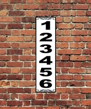 House Number Sign Aluminum 3" x 12" Custom Personalized Home Address Plaque Vert