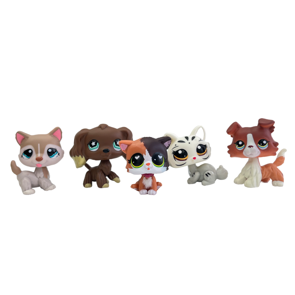 5pcs/lot Littlest pet shop dogs and short hair cat #1542 #3585