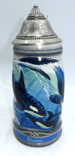 1991 Vintage Ltd Ed Beer Stein Pewter Lid Sea World SHAMU Orca Killer Whale D
