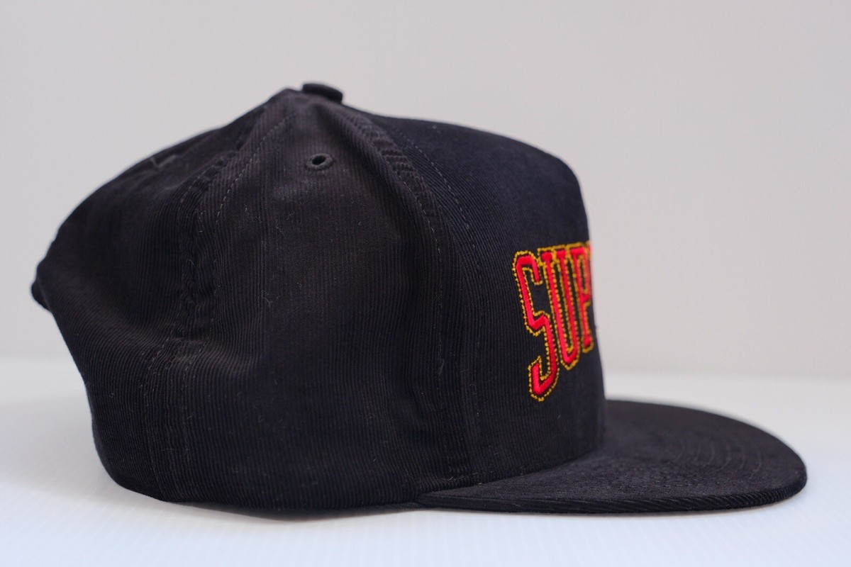 SUPREME FW17 DOTTED ARC 5 PANEL CAP BLACK BRAND NEW WITH