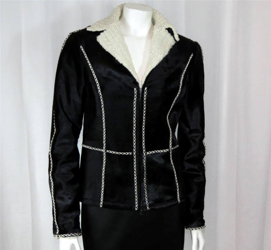 PONY Giacca foderata lana foderata lana St John Collection nera ricamata S