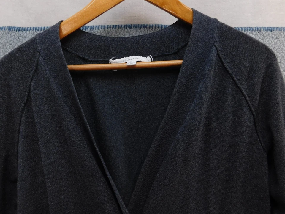 Suéter AGB Mujer L Gris Cárdigan Hecho en EE. UU. Elástico Foto 2 de 4