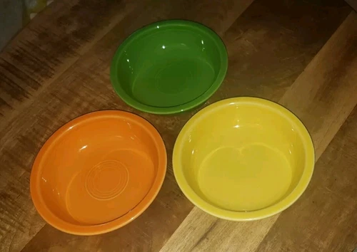 Fiestaware 6 7/8” Bowls (Set of 3) Fiesta HLC USA~ Green Orange Yellow